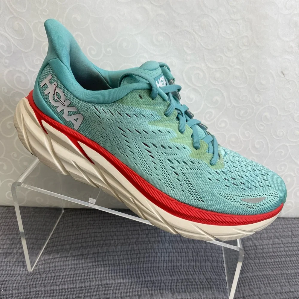 Hoka One One Clifton 8 Women's Size 9 B Blue Running Athletic Sneakers - Picture 2 of 12